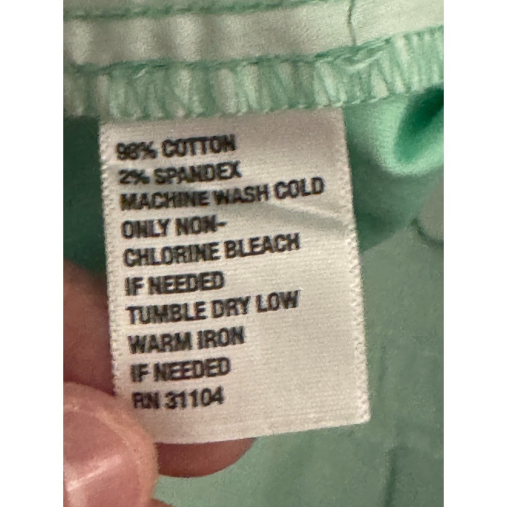 Crown & Ivy Chino Shorts Womens 4P Mint Cielo Teal Cotton Stretch Petite New Tag - Picture 13 of 14